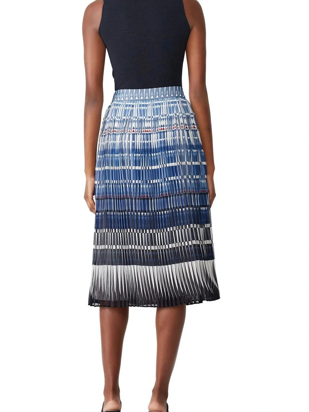kate spade Blue Ombre Pleated Midi Skirt